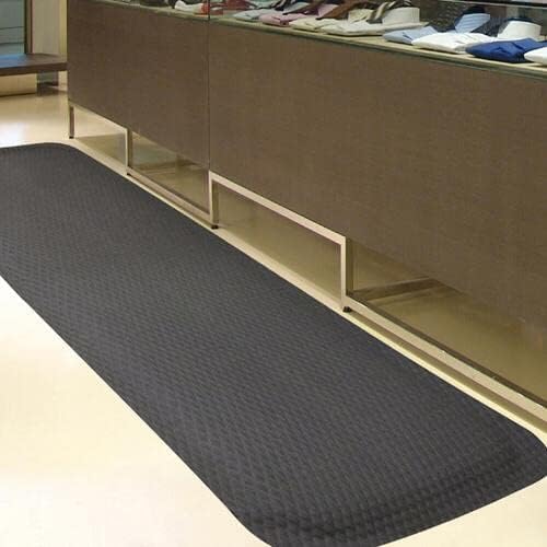 American Floor Mats Hog Heaven 5/8 inch Black & Black Border 4' x 12' Nitrile Backed Anti-Fatigue Comfort Mat