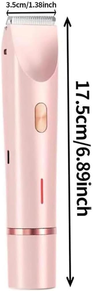 Bikini Trimmer for Women 2025 Upgrade Dual Head Shaver Women Ceramic Blades 2-in-1 Women's Body Shaver Electric Razor 90min Cordless Runtime Waterproof Travel Grooming Kit (Pink)