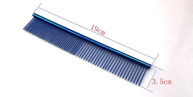 ZoCr Stainless Steel Pet Comb for Dogs Cats, Pet Grooming Comb with Different Spaced Rounded Teeth (Purple)