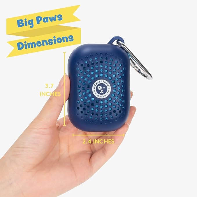 Sweet Paws Portable Dog Paw Towel, Lightweight & Super Absorbent Microfiber, Clips onto Leash, Quick Drying Towel for Dogs Paws with Silicone Case, Dry Dog’s Paws on The Go - Large - Newport Navy