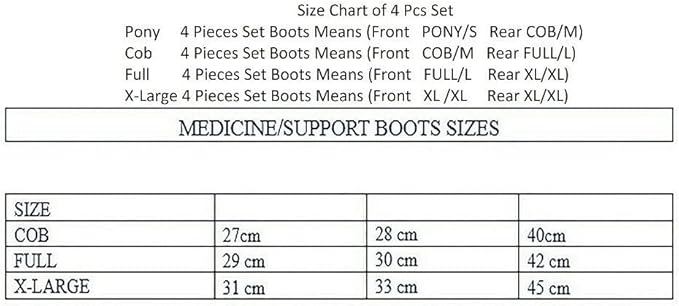 Horse Medicine Brushing Boots Leg Wraps Protection Gear Set of 2 and Set of 4 in 14 Colors