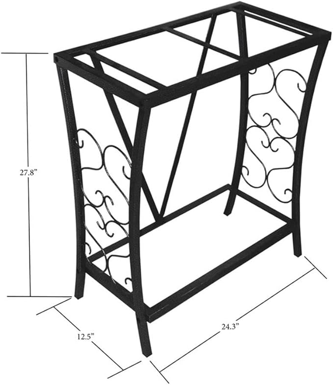 MAKLAINE Traditional Steel 20 Gallon Metal Aquarium Stand in Black
