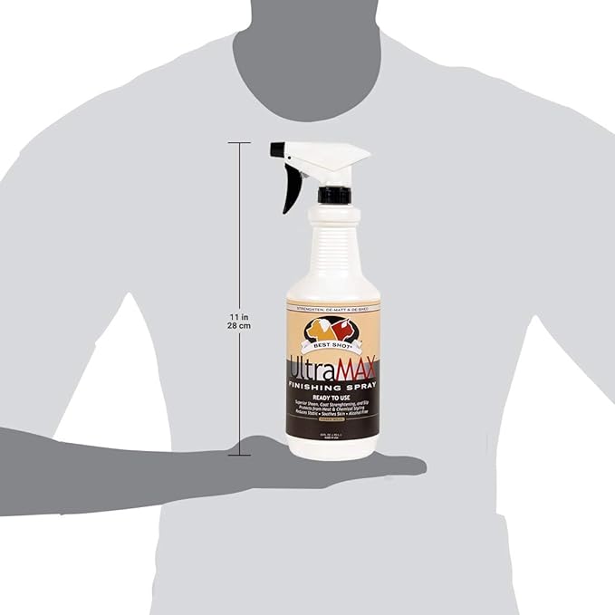 Best Shot UltraMAX Pro Finishing Spray, Ideal Detangler Spray for Pets, Hydrating and Soothing Pet Grooming Spray, for Dogs and Cats, 34 Oz.
