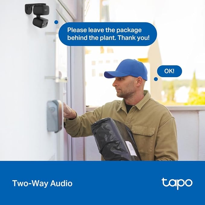 Tapo 2K 3MP Pan/Tilt Indoor/Outdoor Security Camera, Free Person/Baby Cry Detect & Track, 360ยฐ Pan, Color Night Vision, SD/Cloud Storage, Works w/Alexa & Google Home, HybridCam 360, Black (2-Pack)
