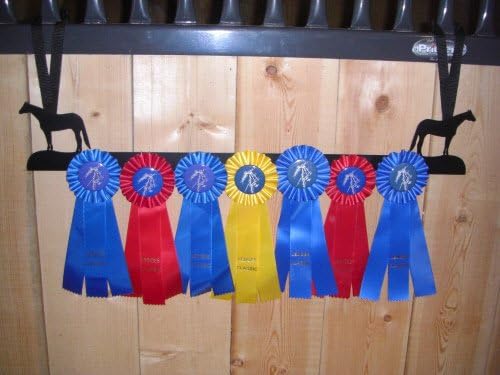 Showoff Black 14ga Steel Award Rack - Horse, Wall Mount or Stall Mount, USA Made