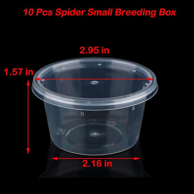 10 Pcs Spider Terrariums Breeding Box Small Round Hatching Container Acrylic Feeding Box for Spider Scorpion Centipede Insect