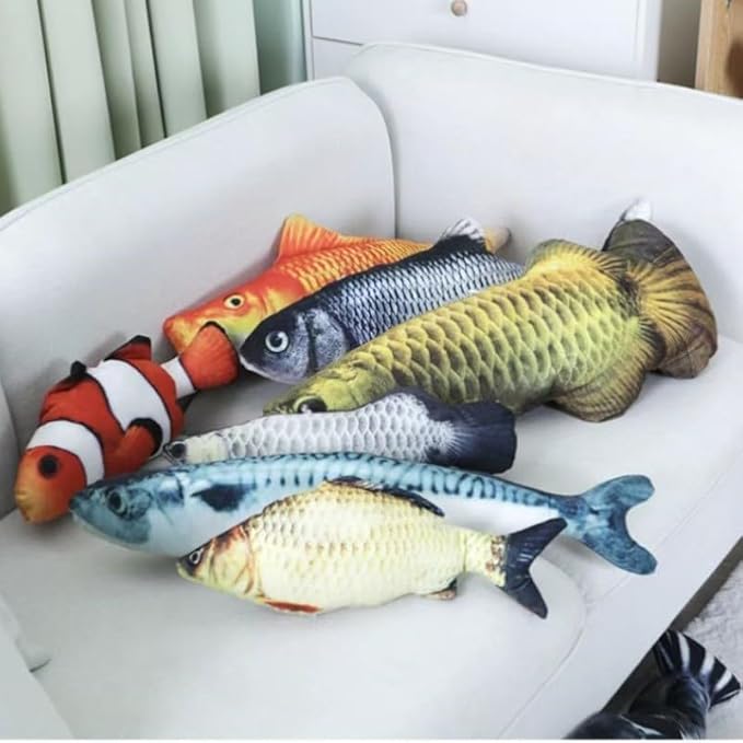 Catnip Toys 6 Pcs Set - Simulated Fish Fake Fish Realistic Soft Catnip Contained Catnip Catnip Toys for Cats and Kittens (Multi Colors)