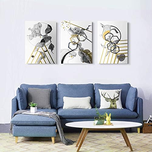 modern Abstract painting Canvas Wall Art for Living Room Wall Artworks Bedroom Decoration, 3 piece Framed office kitchen bathroom Wall decor inspirational Black and white abstract posters Home Decor