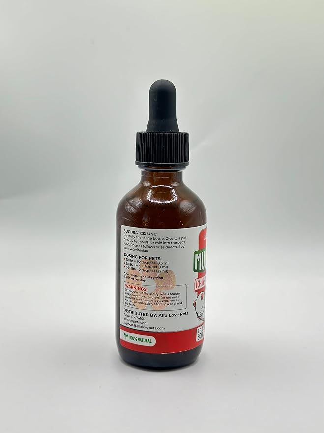 Liquid Multivitamin for Dogs β Cat Multivitamins for Indoor Cats β 10-in-1 Liquid Dog Vitamins B Complex, C, D3 β Digestion, Urination, Hip & Joint, Skin & Coat β Cranberry Flavor β 2 Oz