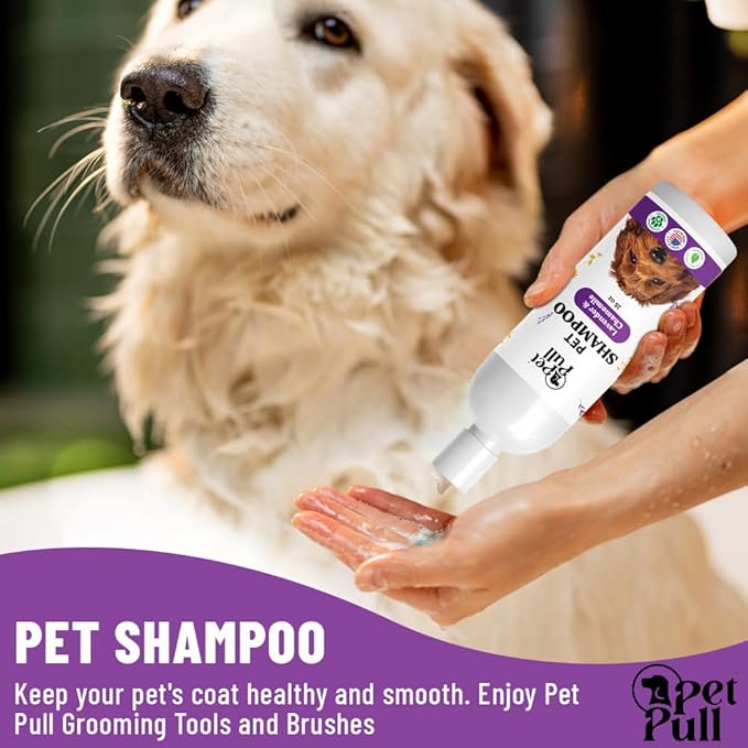Pet Shampoo for Dogs - Plant-Based Dog Shampoo Cleanser - Dog Wash Pet Supplies for Pets with Lavender and Chamomile Scent - Safe and Gentle Sensitive Skin Dog Shampoo - Made in The USA 16oz