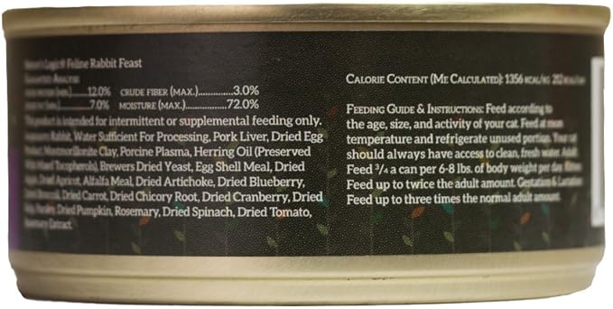 Natures Logic NL00106 Rabbit Feast Canned Feline Food, One Size