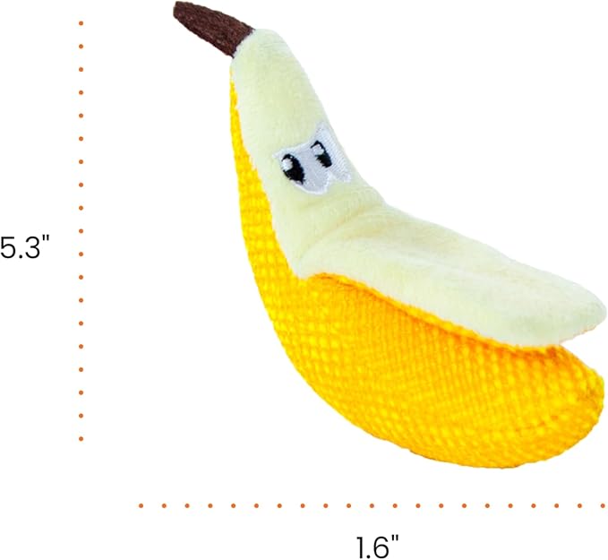Catstages Dental Banana Cat Toy with Catnip, Interactive Chew for Healthy Teeth and Gums, Engages Hunting Instincts, Durable Indoor Play for Cats, Yellow