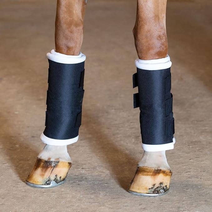 Schneiders Dura-Tech Tekno-Dri Quick Wrap No Bow Leg Wraps for Horses | Exceptional Support & Moisture-Wicking Protection | Color Black | Size 14"