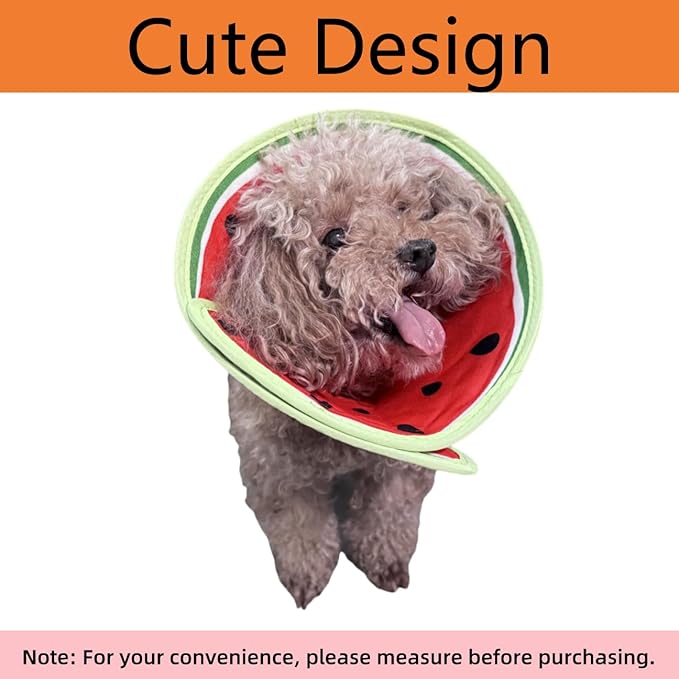 Soft Dog Cone Collar for Dogs After Surgery, Adjustable Dog Recovery Cone Collar for Medium Small Puppy Dogs and Cats to Stop Licking (Watermelon L)
