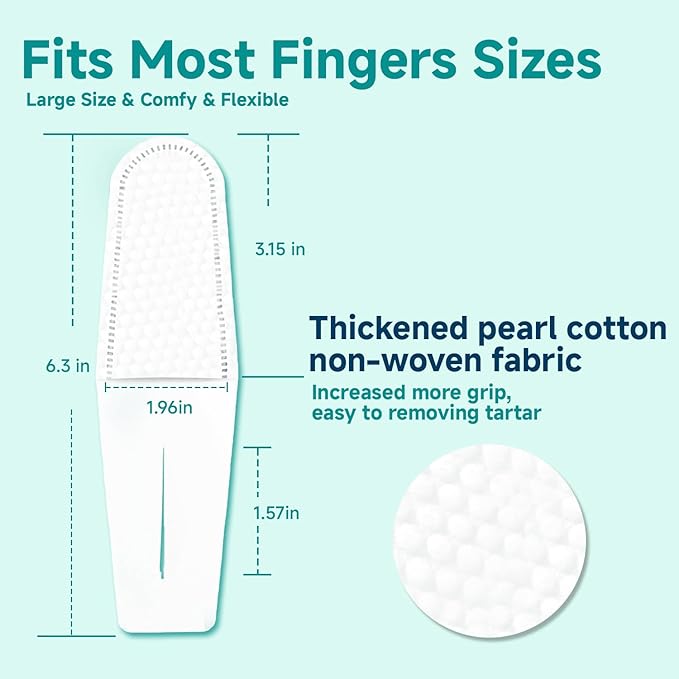 Pet Dental Finger Wipes for Dogs & Cats, Dog Teeth Cleaning Wipes Tooth Brushing Kit by Remove Plaque and Tartar & Freshens Breath Buildup No-Rinse Dog Finger Toothbrush