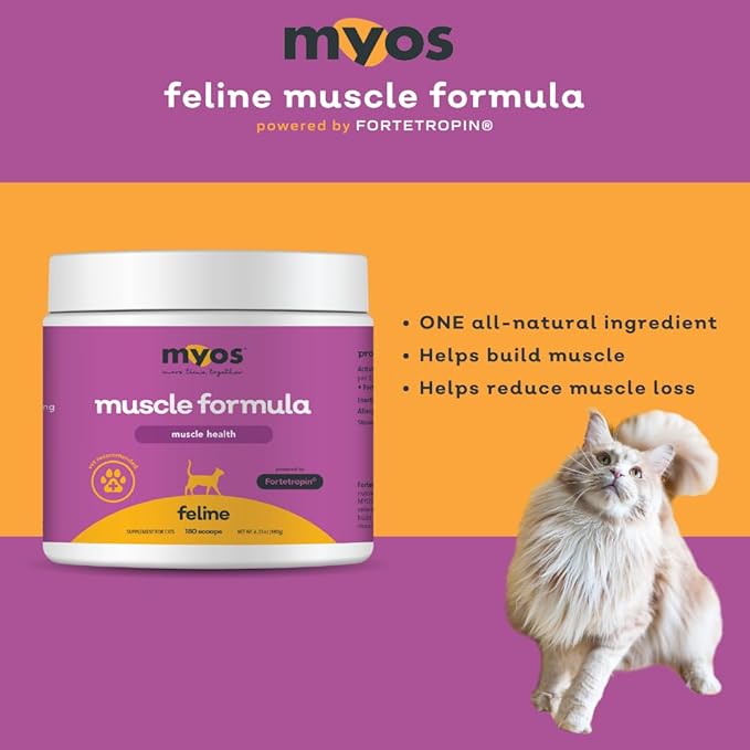 Powered by Fortetropin for Senior Cats - Aids Weight Gain, Muscle Growth & Mobility Support - Natural, Cat Nutritional Supplement - 180 Servings