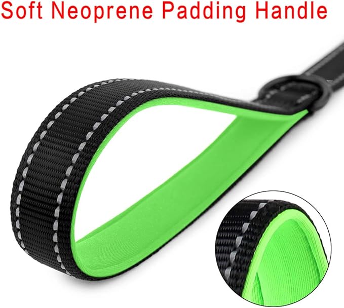 PLUTUS PET Short Training Dog Leash with Padded Handle for Medium Large Big Dogs,18 Inch Heavy Duty Strong Traffic Leash with Carabiner Clip for Climbing Walking or Guiding Blind(18”,Black