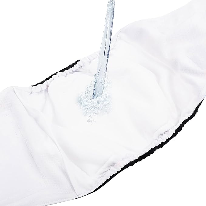 CuteBone Dog Diapers Male Washable Belly Band for Male Dogs Wraps Black 3pcs a Pack DM44S