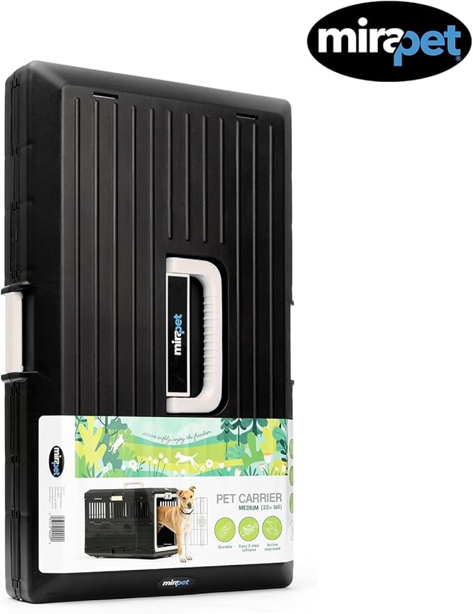 USA Pet Carrier & Crate 21'' - Premium Collapsible Design for Cats and Dogs - Portable Kennel for Small Pets - Indoor/Outdoor - 360-Degree Ventilation & Hard Plastic Wall Protection