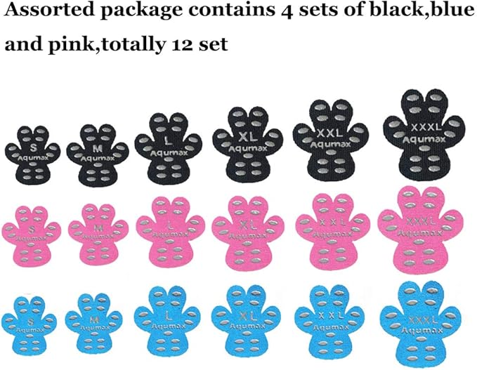 Dog Paw Protector Gripper Traction Pads,Dog Paw Covers,Foot Stickers in Summer Hot/Winter Cold Pavement,Dog Shoes Booties Socks Replacement,12 Sets (48 pcs) S Multicolor