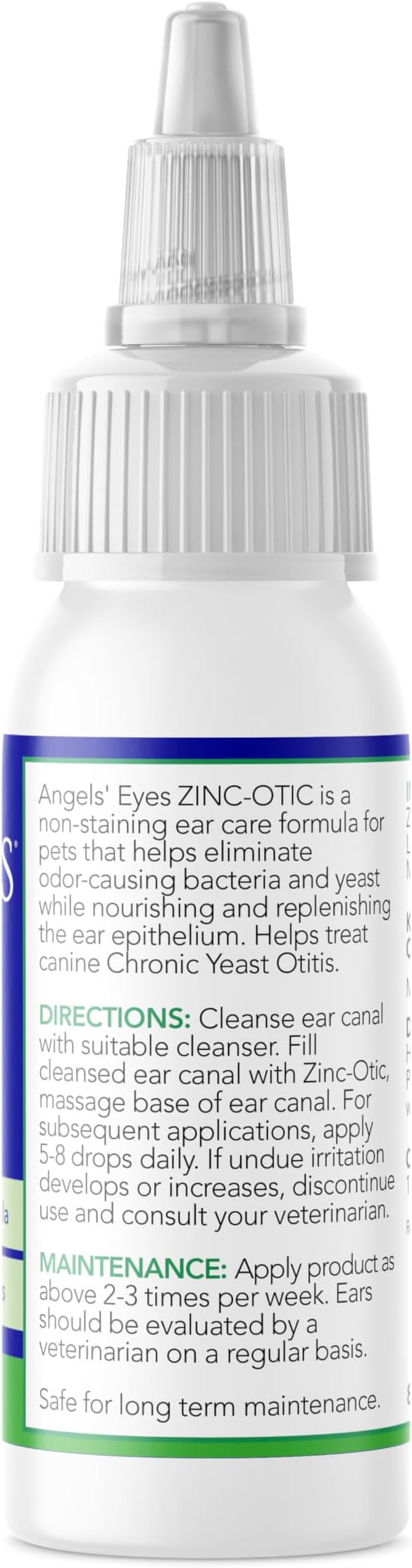 ANGELS’ EYES Zinc-Otic Ear Relief Treatment for Dogs and Cats Soothe Ear Infections Calm Itchy Inflamed Ears Natural BA and Zinc Formula 1 Ounce