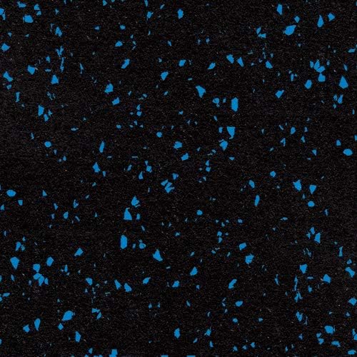 American Floor Mats 1/4in (7mm) Thick 10% Blue 4' x 20' Heavy Duty Rubber Rolls, Protective Exercise Mats, Home Gym Rubber Flooring