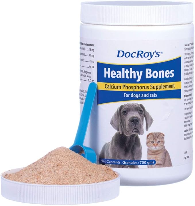 Revival Animal Health Doc Roy's Healthy Bones- Calcium Phosphorus Supplement- for Dogs & Cats- 700 gm Granules