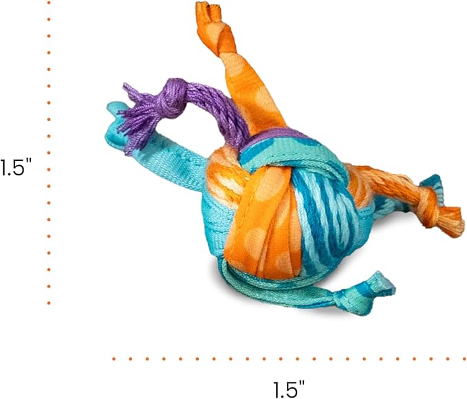 Catstages Catnip Tons of Tails – Interactive Catnip Dental Chew Toy for Cats with Rope, Ribbon & Cotton for Batting, Chasing & Chewing