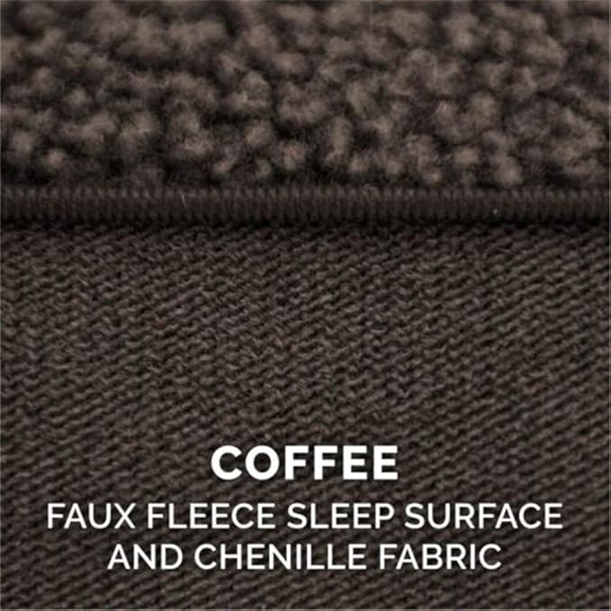 Furhaven Orthopedic Dog Bed for Large Dogs w/ Removable Bolsters & Washable Cover, For Dogs Up to 95 lbs - Plush & Suede Sofa - Espresso, Jumbo/XL