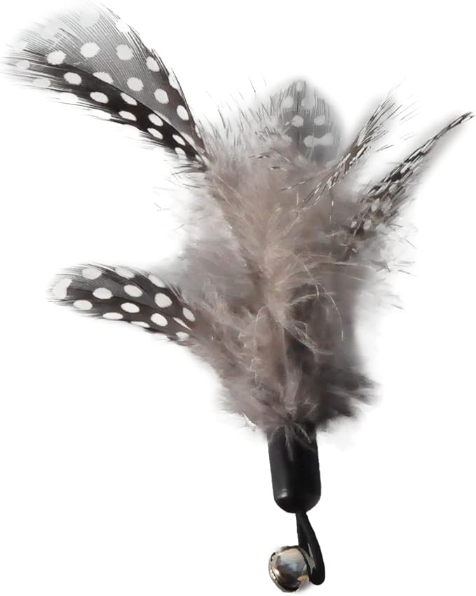 Cat Toys - No Chemical Dyeing Cat Feather Toys for Indoor Cats - Include Cat Wand and Natural Feather Refills