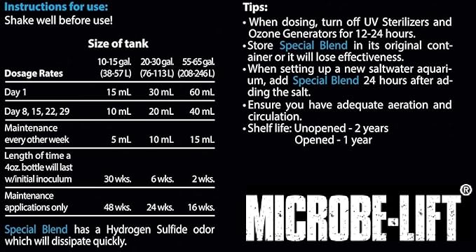 MICROBE-LIFT SBH16 Special Blend Aquarium and Fish Tank Cleaner for Freshwater and Saltwater, 16 Ounces
