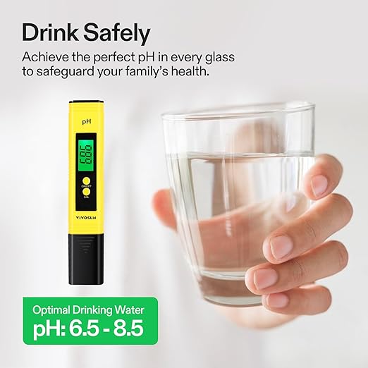 VIVOSUN Digital pH Meter, 0.01pH High Accuracy Pen Type pH Tester for Hydroponics, Household Drinking, Pool and Aquarium, UL Certified