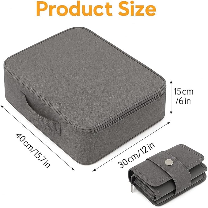 Portable Travel Litter Box for Cats, Small Foldable Travel Cat Litter Box with Zipped Lid, No Smell, Waterproof, Leak-Proof, for Car Hotel and Outdoor, Grey