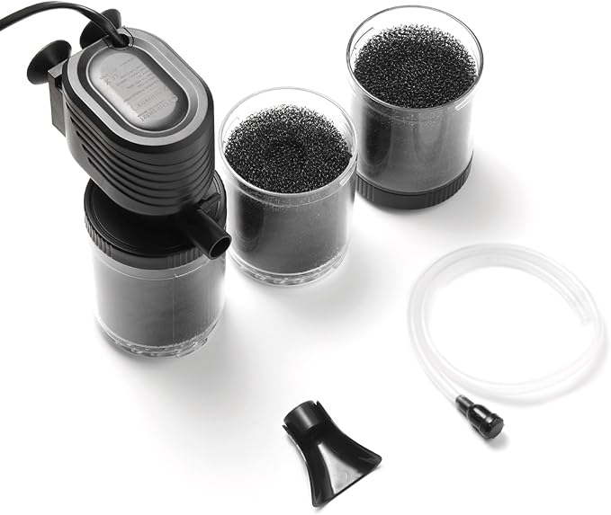 SainSmart XpertMatic 3 Stages 475 GPH Aquarium Filter for Up to 120 Gallon Fish Tank, Modern Style, Black ABS Material, Aquarium Filter, Pond Filter