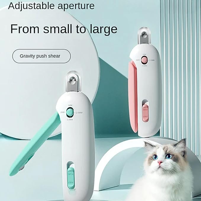 Celery Pets Nail Clippers, Adjustable Claw Clippers for Cats, Round-Hole Trimmer with Dust Storage, Safe Pet Claw Clipper Grooming Tool, Adjustable Nail Cutter for Small Large Cat/Dog (Blue)