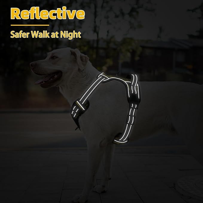 PUPTECK No Pull Dog Harness Small Sized, Adjustable Reflective Dog Harness with Handle Easy Control, Comfortable Soft Padded Pet Vest Harness for Small Dogs, Sunflower S