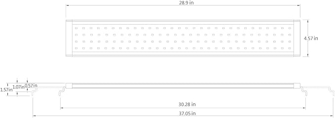 WATER REBIRTH LED Aquarium Light, Full Spectrum Fish Tank Led Light with Aluminum Alloy Shell Extendable Brackets (30-36 in)
