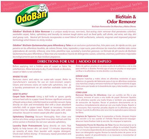 OdoBan Professional Cleaning and Odor Control Solutions, Ready-to-Use Biostain and Odor Remover, Made in the USA, 4 Gallons