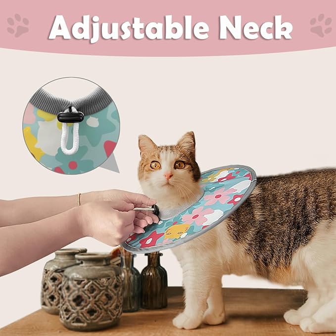 LOS ANDES Cat Recovery Collar for Necks, Alternative to Cones, Lightweight Post-Op Kitten and Puppy Protection