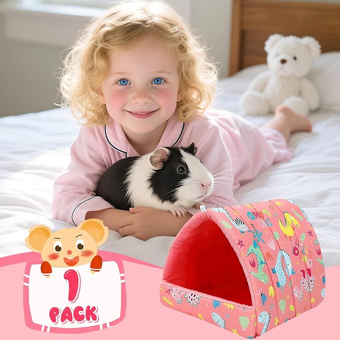 UPINS Guinea Pig Bed, Guinea Pig Hideout Washable Small Animal House Cage Accessories for Dwarf Rabbits Chinchillas Hamsters Hedgehogs Ferrets Bearded Dragons and Rats