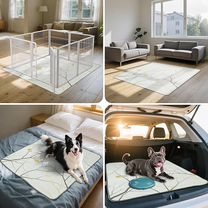 FXW Washable Pee Pads for Dogs, Puppy Pads with Super Absorbent, Specifically Designed for FXW Rollick/Homeplus 32 inch 8 Panels Dog Playpen, 71" Square, Branch, 1 Pack