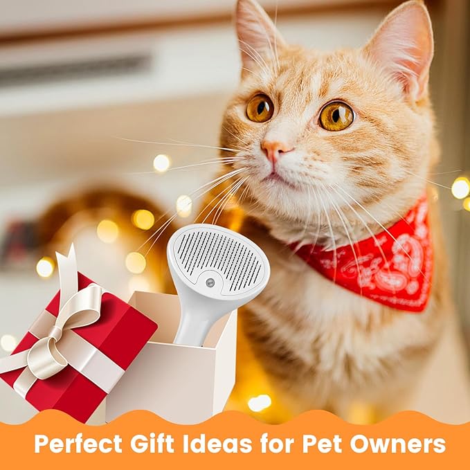 3 In 1 Cat Brush, Anti-Static Dog Brush One-click Self-cleaning Comb for Furry Pet, Rechargeable USB Cat Steam Brush for Shedding, Horse and Dog