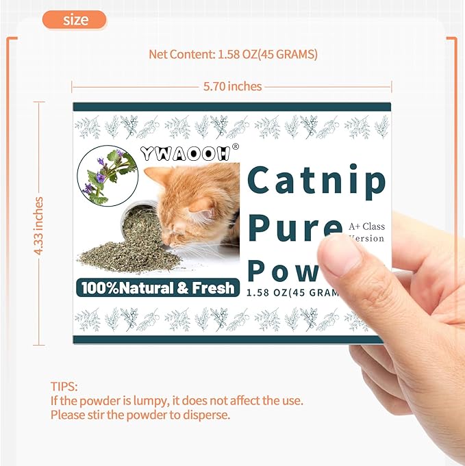 Premium Catnip for Cats & Kittens β Cold-Processed, High Potency Nepetalactone, 100% Pure Leaf-Only Catnip for Toys, Scratchers, Refills, Stimulates Play & Protects Furniture - 45g