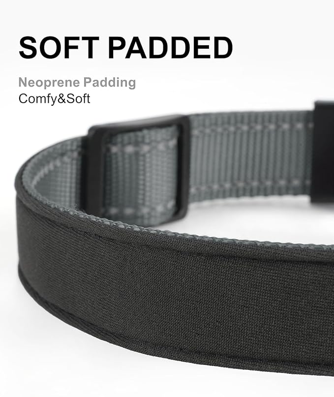 TagME Airtag Dog Collar,Waterproof Reflective Pet Collar with Airtag Holder,Soft Padded and Double D-Rings for Small Dogs,Grey