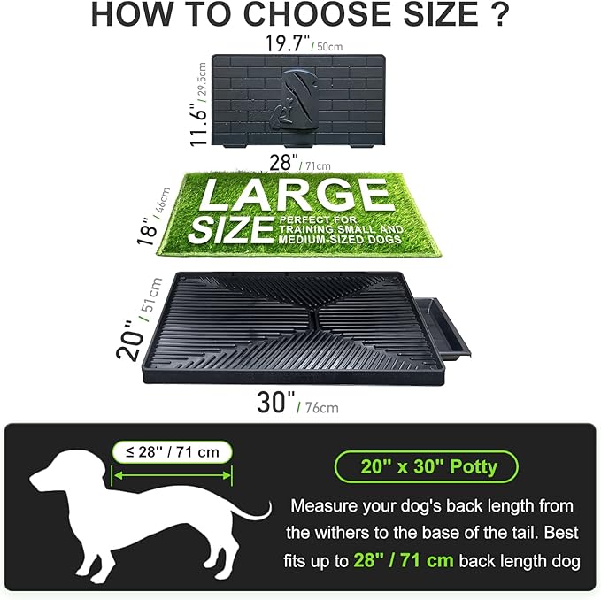 Hompet Dog Potty for Indoor or Porch, 2 Pcs Artificial Grass Training Pads with Pee Baffle, Reusable, Alternative to Puppy Pads, Portable Dog Litter Box for Small/Medium Dogs