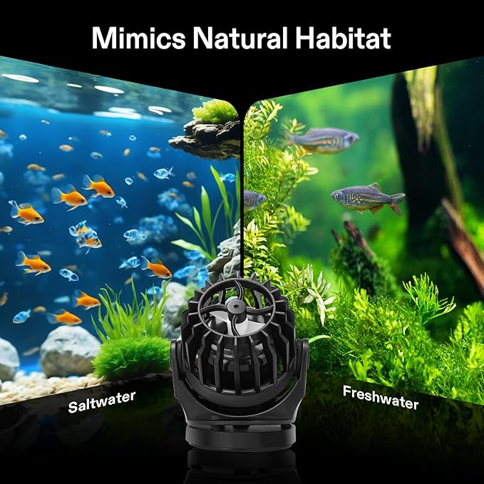 VIVOSUN Aquarium Wave Maker, 1000GPH Circulation Pump with Controller & Magnetic Suction Base, Adjustable Submersible Powerhead for 15-30 Gal Freshwater/Saltwater Fish Tank, 10W