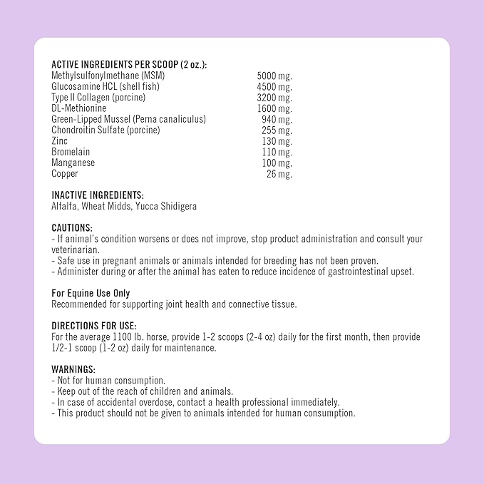 Formula 707 Joint 6in1 Equine Supplement 10 lb Bag – Support for Joint Integrity and Inflammatory Response in Horses – Green-Lipped Mussel, MSM, Glucosamine, Chondroitin & Collagen