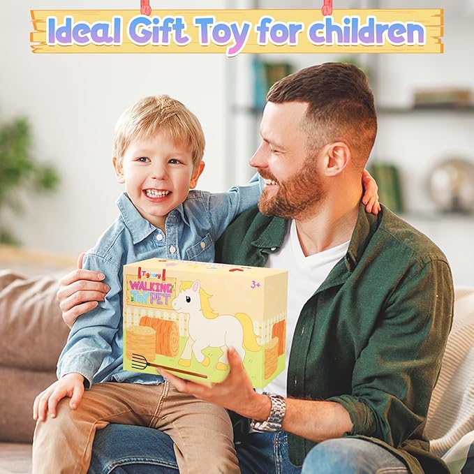 Tagitary Plush Horse Toys for Kids,Electronic Interactive Plush Toys with Leash That Making Sounds,Walking,and Wagging Tail,Stuffed Horse Realistic Pet for Boys Girls