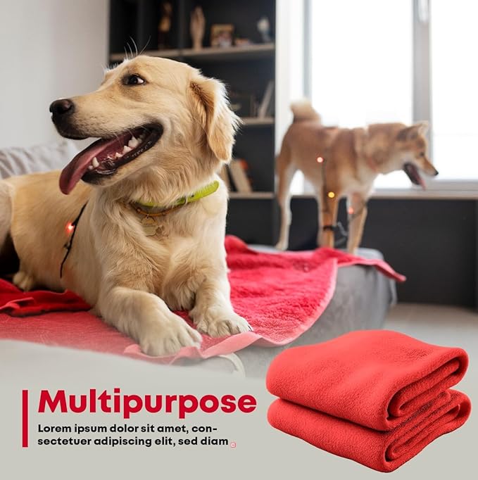 Extra Large Dog Towel Soft Absorbent Bath Pet Towels for Drying Dogs, Elastic Terry Microfiber Soft Towel, Machine Washable, Quick Dry, Multipurpose (L, XL, 2XL) (Red, 2XL)