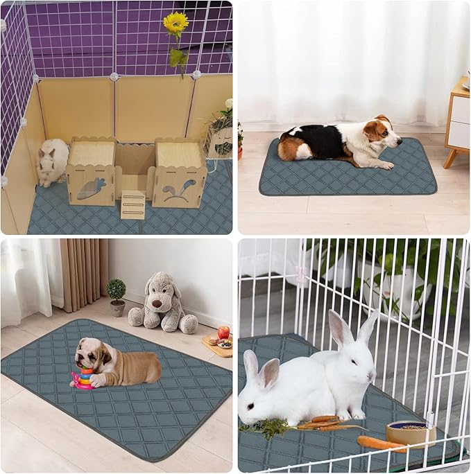 2 Pack Guinea Pig Cage Liners for C&C 2x3 Habitat Guinea Pig Bedding Washable | Super Absorbent | Waterproof | Non Slip | Reusable Guinea Pig Pee Pads for Small Animals Cages - 41.3" x 27.6"